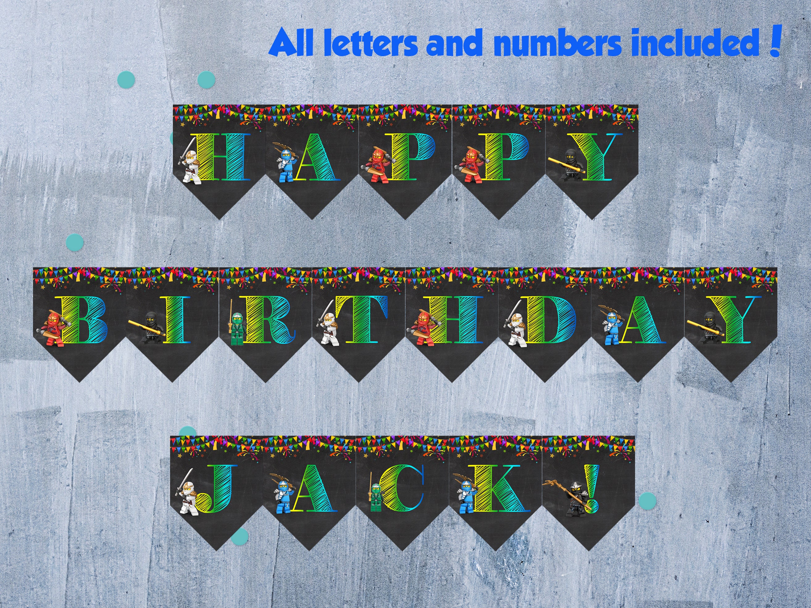 Lego Ninjago Birthday Banner Ninjago Banner Ninjago Party