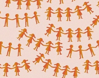 PREORDER - Heather Ross - Paper Dolls in Pink- Kinder - (43485-10) - 1/2 Yard++