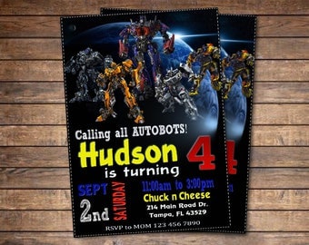 Transformers, Transformers Birthday, Transformers Invitation, Transformers Party, Transformers Birthday Invitation, Transformers Invite
