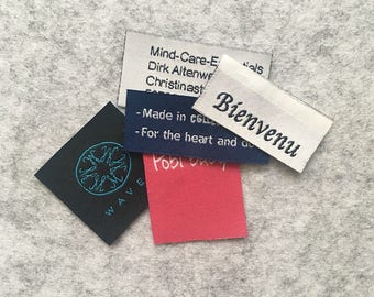 500 Custom Woven Tag, Sewing Custom Labels, Custom clothing tags, Custom Clothing Labels, Custom Woven Shirt Labels, Fabric Labels