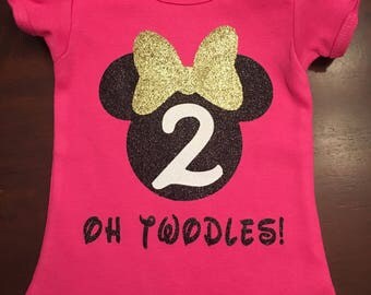 Oh Twodles Minnie Mouse Birthday shirt / 2nd birthday shirt / Minnie Mouse birthday shirt / OH TWODLES!