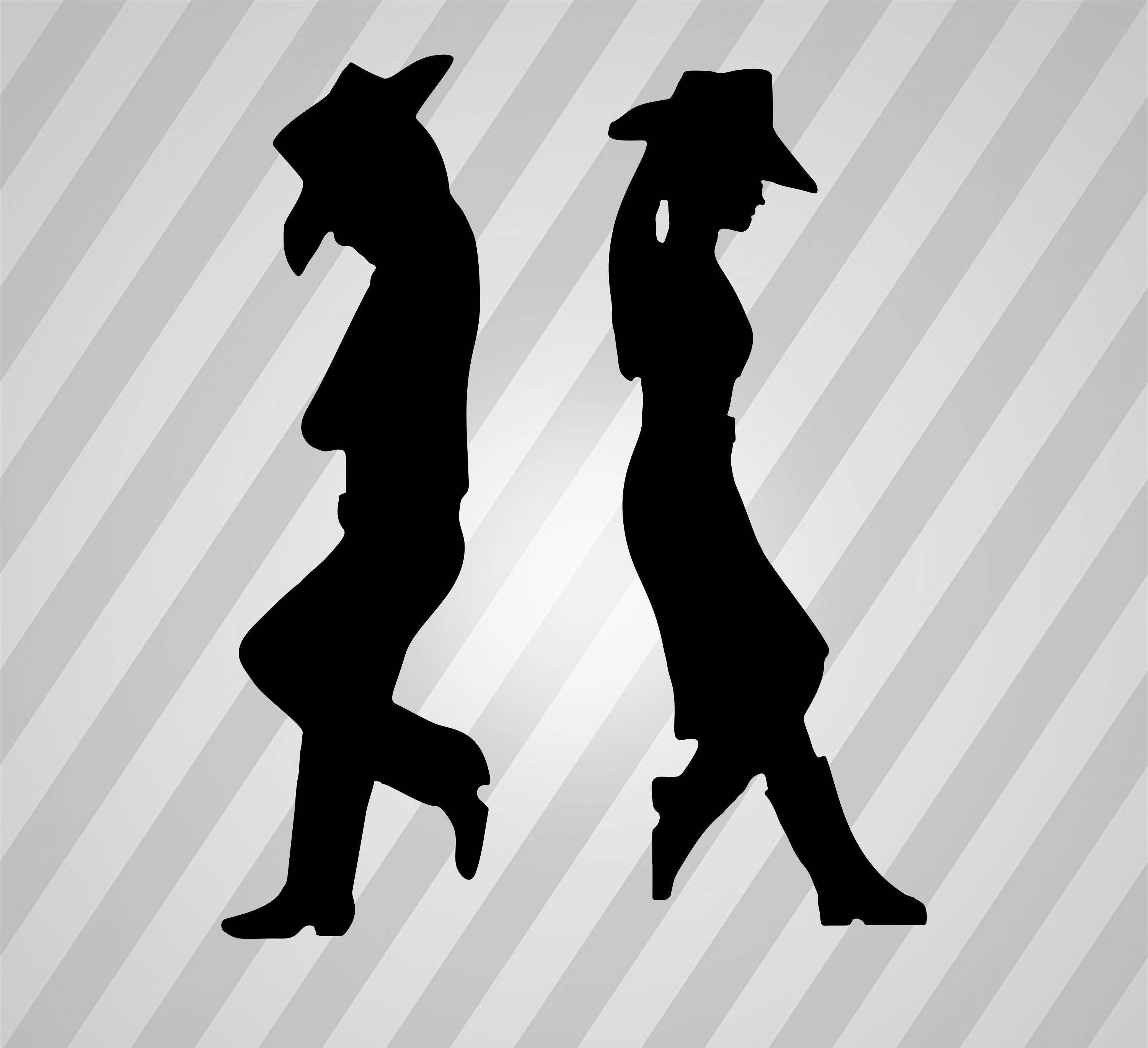 Leaning Cowboy Silhouette Vector.