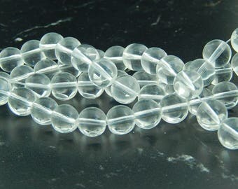 30 transparent glass 10 mm beads