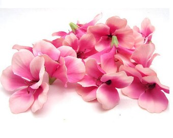Lot 10 begonias 6 cm fabric ROSES decor - artificial flowers for active - Mariage - color pink light designs
