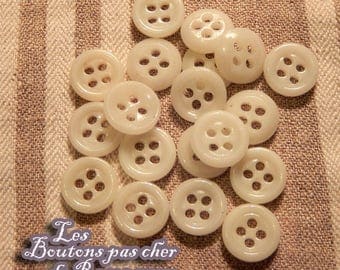 11 mm - 20 vintage buttons in molten glass 4 - holes buttons not cheap