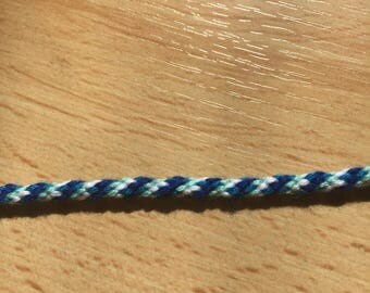 Round white and blue Friendship Bracelet