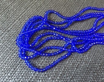 1 strand of mini beads 4x3mm blue, ultramarine blue, row 145 beads, Crystal, separateur4mm, spacer Bead Necklace blue lapis laz donut