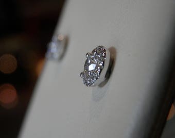 Handmade OOAK Diamond Earrings (FREE Custom Sizing Available)