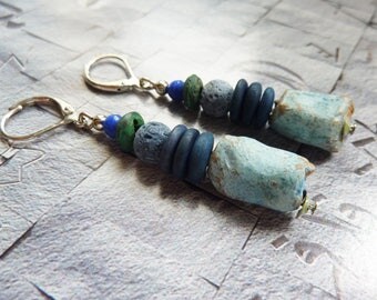 Rustic earrings beads artisannales 5