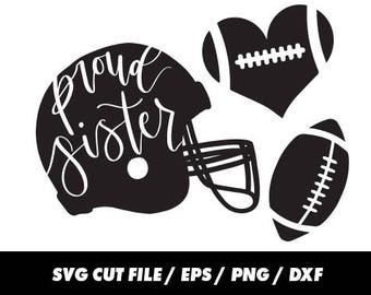 Proud sister svg, Football svg, Sister svg, Heart svg, clipart svg eps png dxf - Fabric Cut Print Mug Shirt Decal Active, Love Football svg