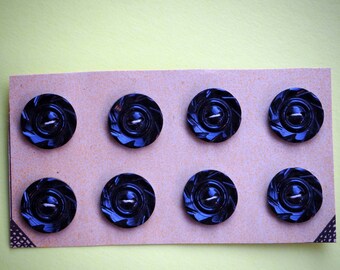 8 beautiful black buttons 18mm synthetic, shirt or vest or scrapbooking