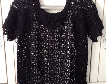 Black Mercerized cotton tunic