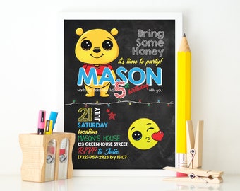 Winnie The Pooh Invitation, Winnie The Pooh Birthday Invitation, Birthday Invitation Winnie The Pooh, Winnie The Pooh Birthday