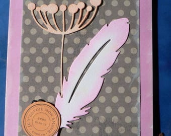 flowers and feather card