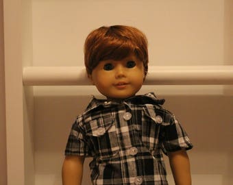 Custom OOAK American Boy Doll Blue Eyes Auburn Hair Freckles Excellent Condition