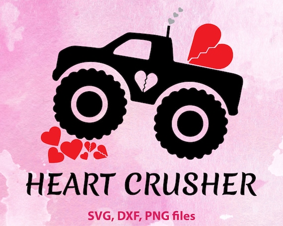 Download Heart Crusher svg Boy Valentine svg Kids Truck SVG Monster