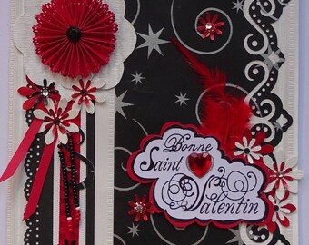 Card Valentine's day red and Black 2-st Valentine's day-Love-Love greeting-card