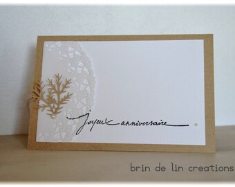 Kraft paper doily woman birthday card