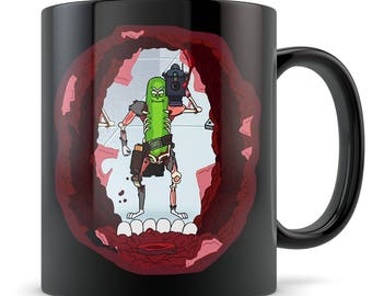 Rick Morty Mug - Pickle Rick Laser - I Turned Myself Into a Pickle Morty Funny Rick Sanchez Coffee Cup - Great Gift for Rick and Morty Fans