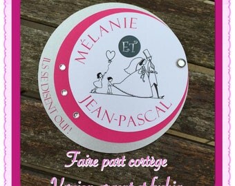 Round wedding invitation procession