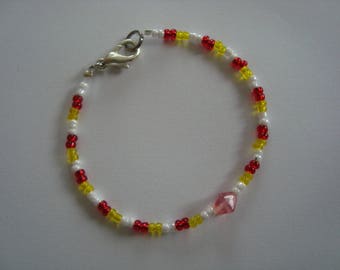 Red and Yellow Bracelet Red Black Yellow Beaded Bracelet