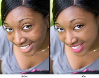 Basic Photo Retouching Services - Blemish removal, skin tone correction, teeth whitening, color correction, convert to black and white