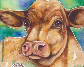 Calf painting | Etsy