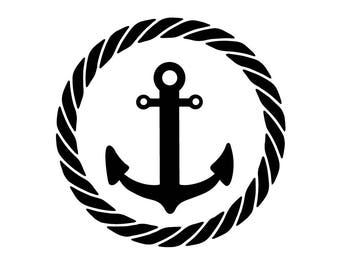 Anchor with Rope SVG Cut File for Vinyl and Paper Cutters