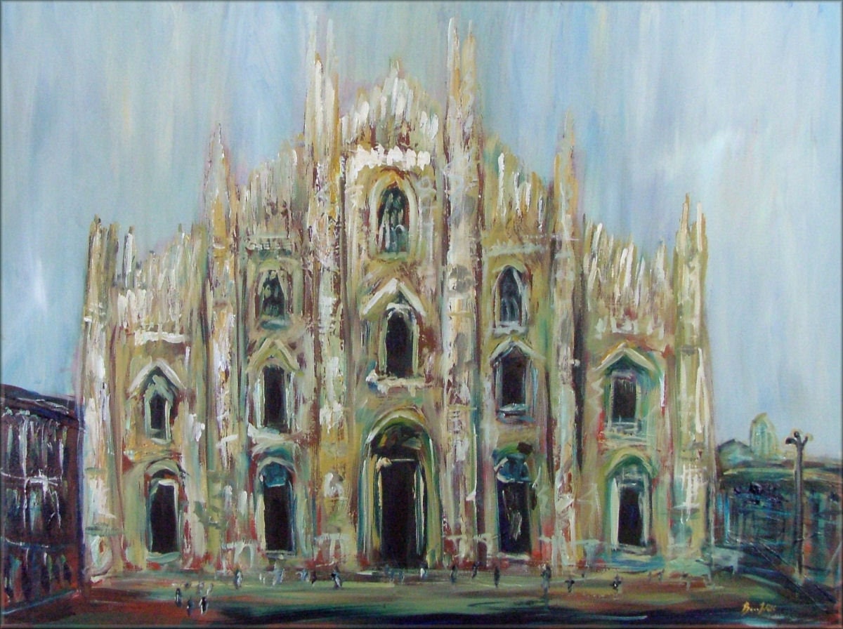 Milan Italy Cathedral Fine Art Print From Original Oil