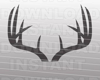 Deer Antlers SVG File Cutting Template - Silhouette Clip Art for Commercial and Personal Use - Cricut, SCAL, Cameo, Sizzix, Pazzles, Vinyl