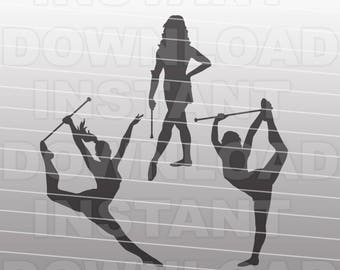 Majorette Baton Twirling Gymnastics SVG File - cricut svg,silhouette svg,svg cuts,cuttable svg,svg cut file,vector svg,vinyl file
