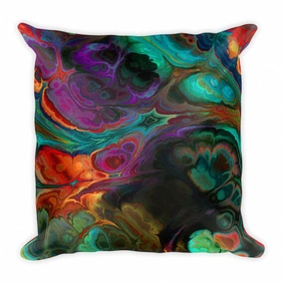Artist Made Jeweltones Decorative Designer Pillow 16 inch Square with Zipper and Insert