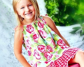 SALE Pillowcase Dress Pattern with ruffles Tutorial by Whimsy Couture 0 months-12 girls PDF Instant