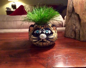 Calico Cat Mosaic Planter