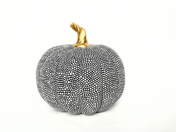 Pumpkin black and white hand painted pumpkin