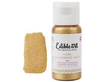 Glamorous Gold Metallic Edible Paint - edible art paint, edible paint, edible food coloring, cookie paint, cake paint
