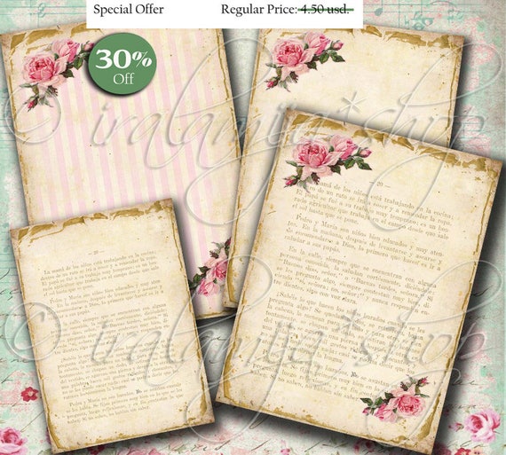 OLD VINTAGE PaPER Collage Digital Images printable download