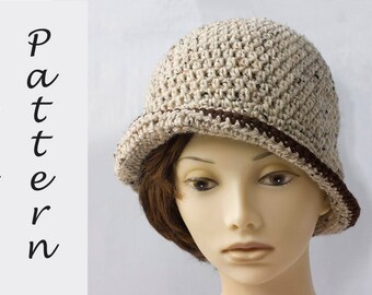 1920's Flapper Hat Pattern, Cloche Hat Crochet Pattern, Instant Download, Fast Hat PDF Pattern, Easy Women's Hat