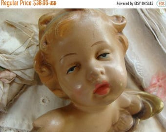 ONSALE Antique Santos Hand painted Cherub Angel Western Germany 73