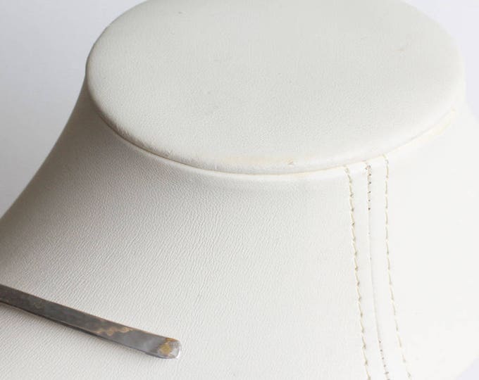Curved Hammered Silver Plate Collar Necklace Torque Torc Modernist Vintage