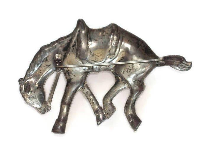 Sterling Western Horse Brooch Bucking Bronco Vintage Figural