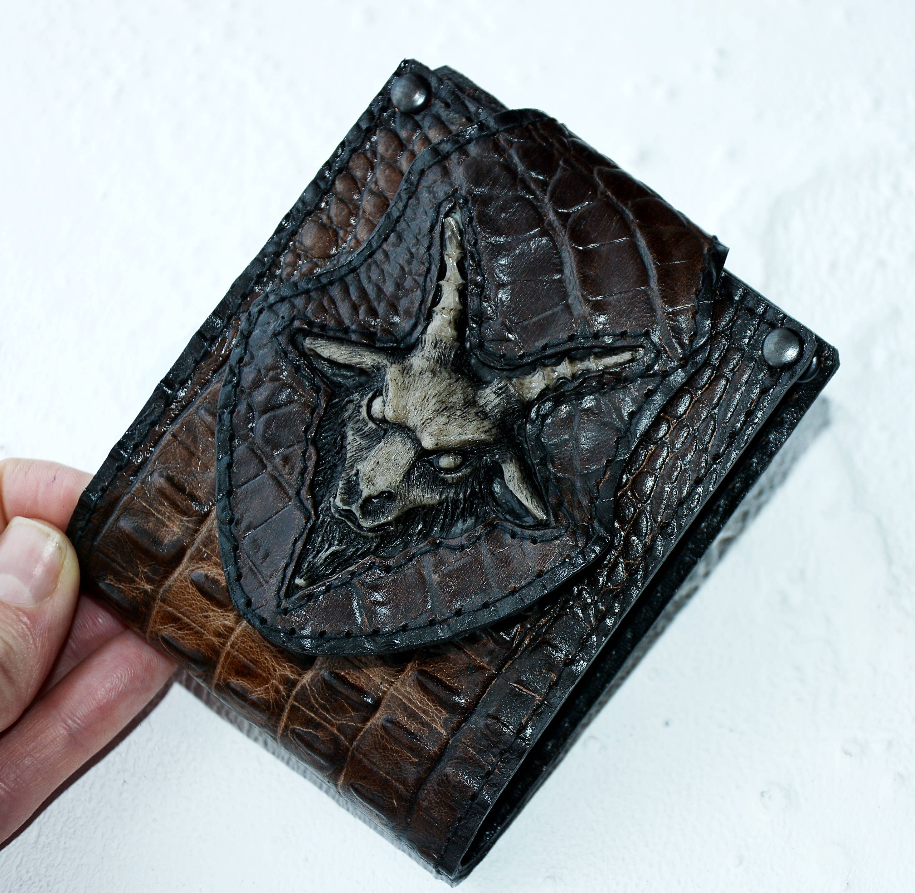 Baphomet Men's wallet leather Lucifer 666 Devil Halloween