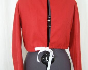 Veste gilet court en cachemire rouge