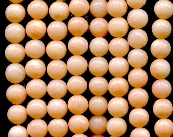 Angel Skin Coral Beads, Vintage, Peach, Pink, 4.5mm C294