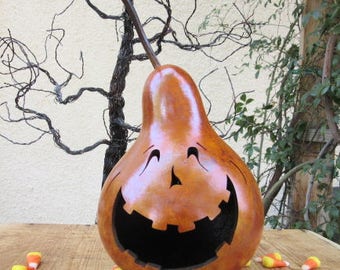 Halloween Gourd Jack O Lantern Primitive Pumpkin Decoration