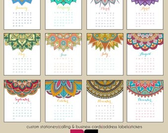 2018 Desk Calendar - Colorful Mandalas with Clear Case