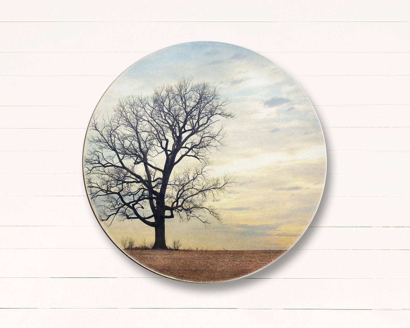 Round Wood Wall Art Round Wall Art Country Print Landscape