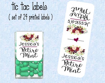 Retirement tic tac labels