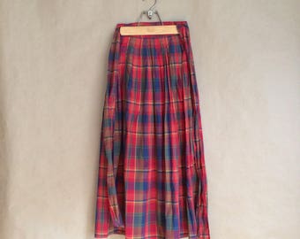SALE! wonderful vintage 1990's 90's wrap around skirt / full length pleated skirt / cotton skirt / deadstock nos / summertime