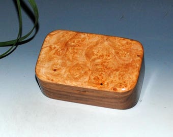 Wood Trinket Box - Maple Burl on Walnut - Wood Box, Treasure Box, Stash Box, Wooden Box, Small Jewelry Box, Wood Keepsake Box, Handmade Box